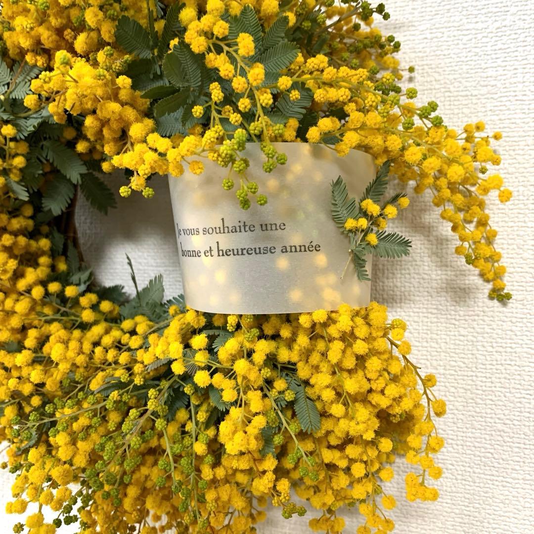 春満開♡ミモザリース約25センチ