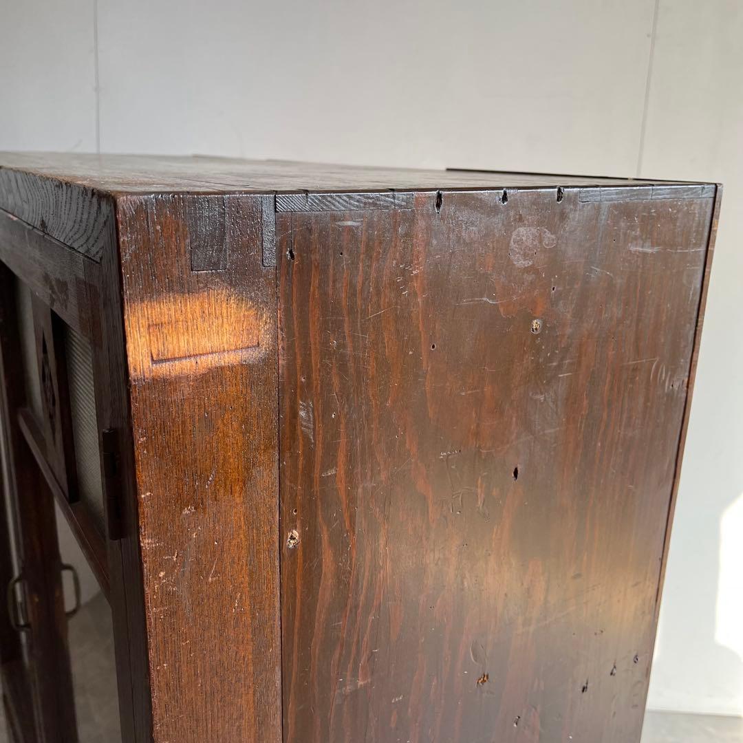 アンティーク ガラス 戸棚 チェスト キャビネット 飾り棚 昭和レトロ z459