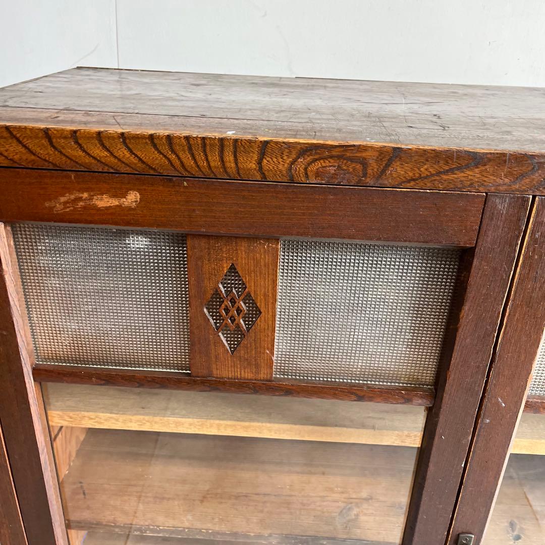 アンティーク ガラス 戸棚 チェスト キャビネット 飾り棚 昭和レトロ z459