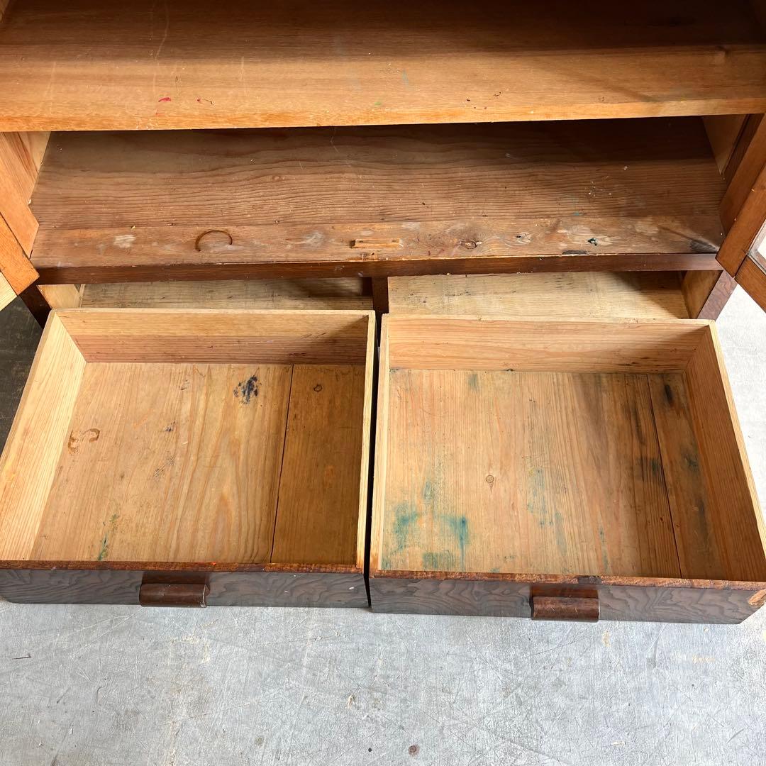 アンティーク ガラス 戸棚 チェスト キャビネット 飾り棚 昭和レトロ z459