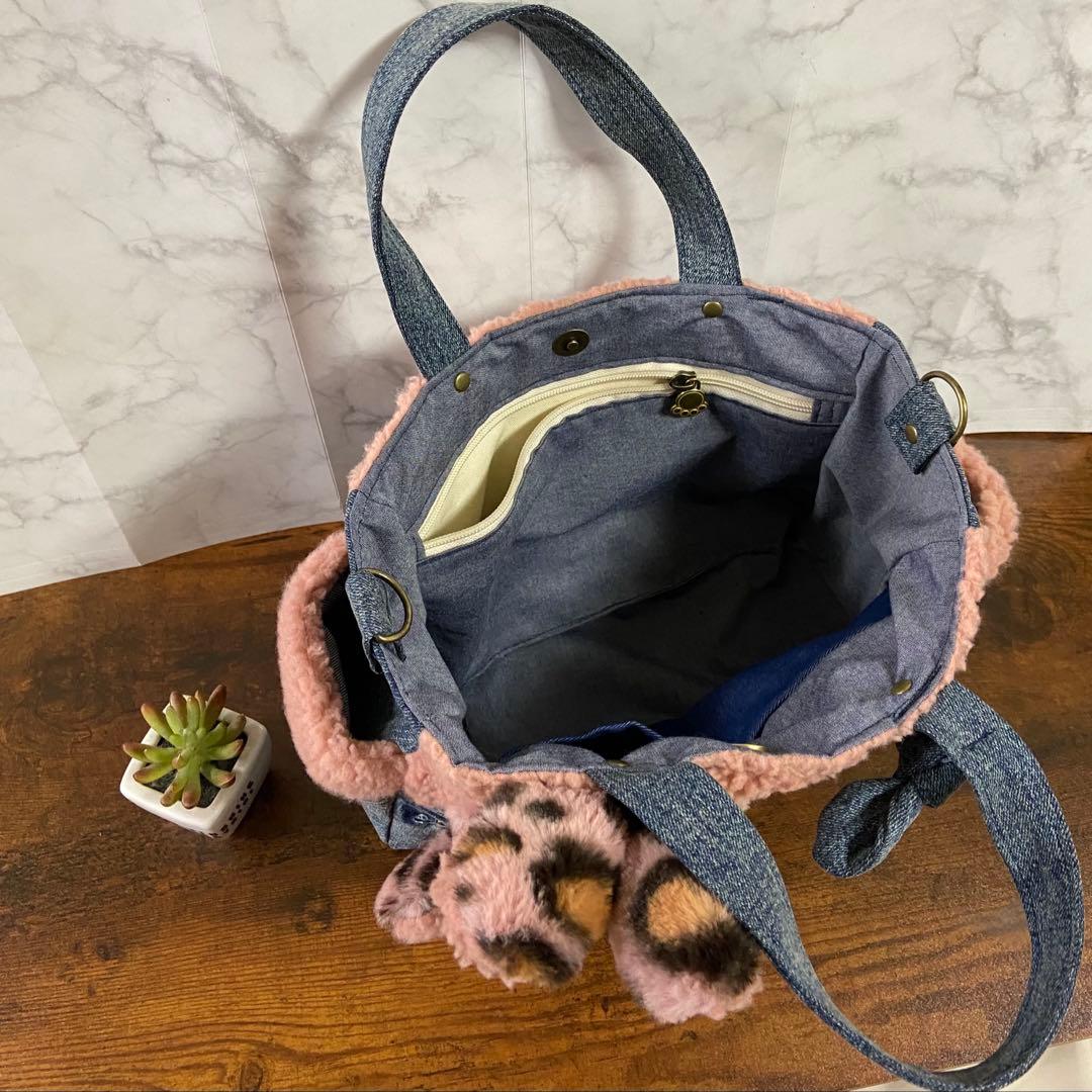 ち*こ様 コヤンイサムチョン デニムリメイク【トートバッグ】ハンドメイド ひょう