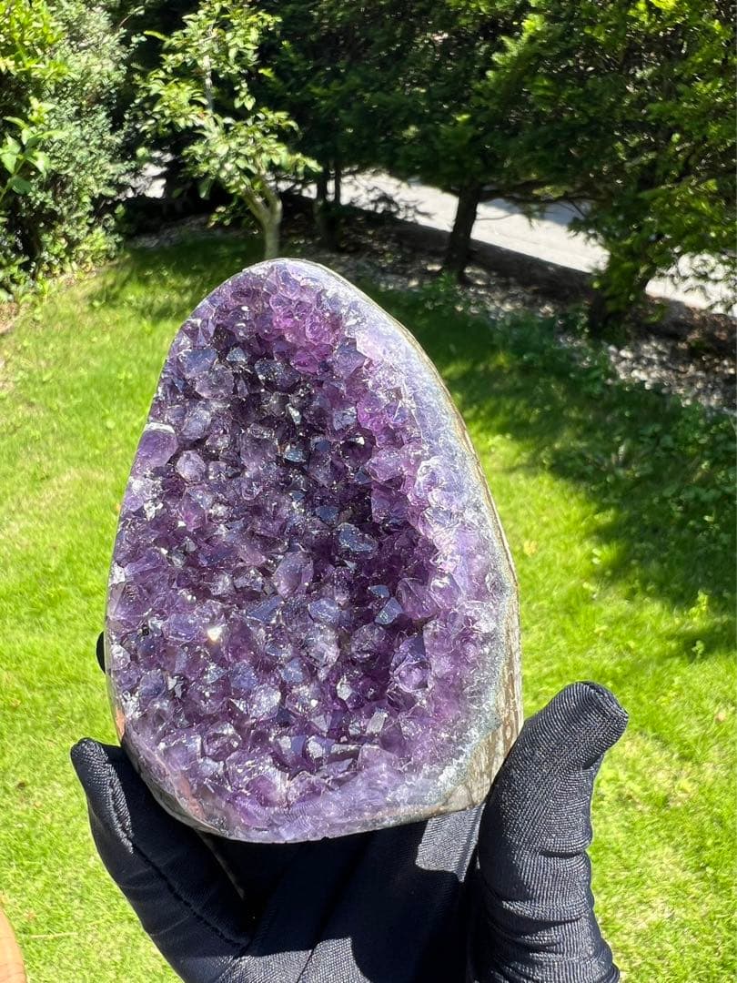 A726 高品質アメジストドーム クラスター パワーストーン　2点セット