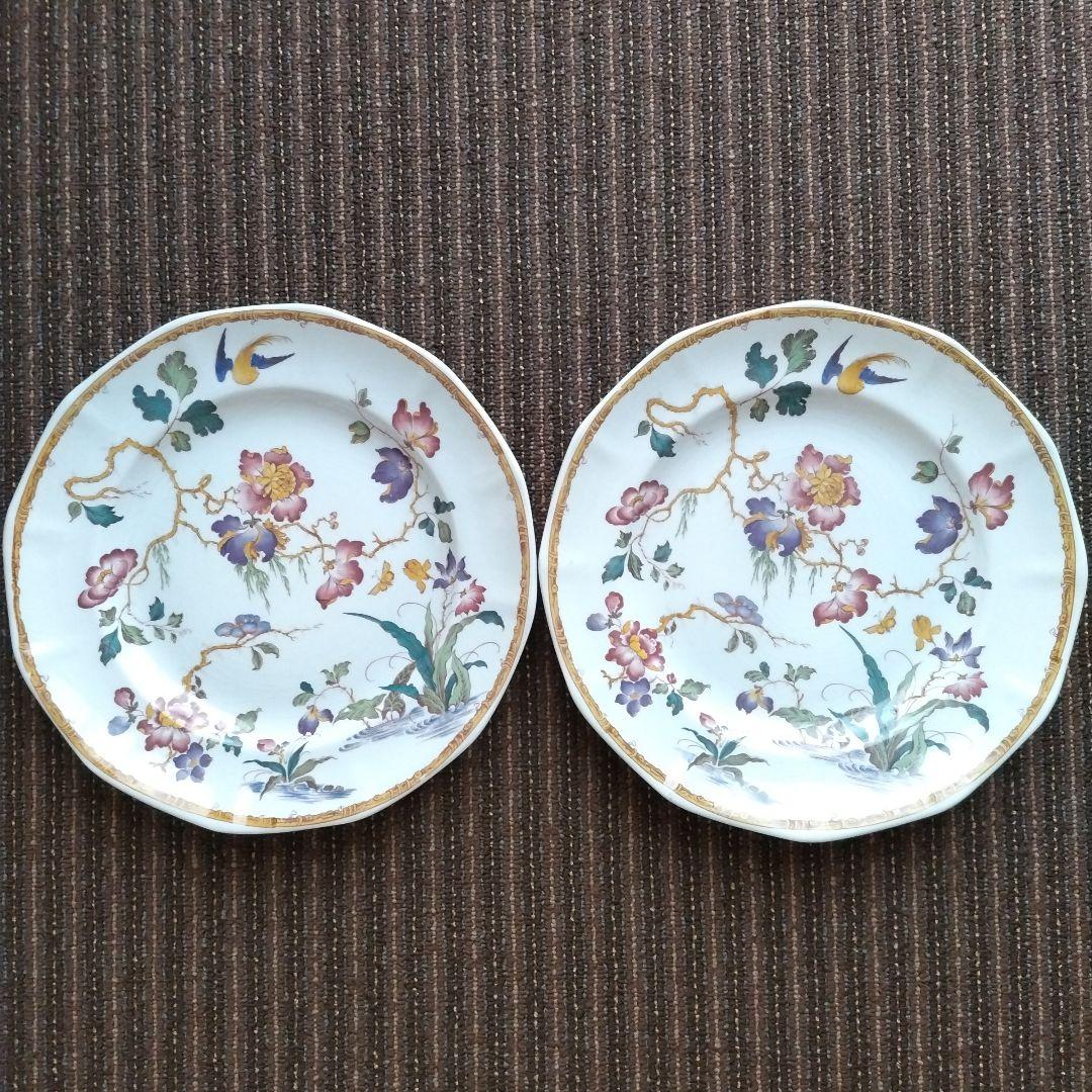 【美品】ウェッジウッド　デボンローズ／デヴォンローズ　ディナー皿　２枚　貫入あり