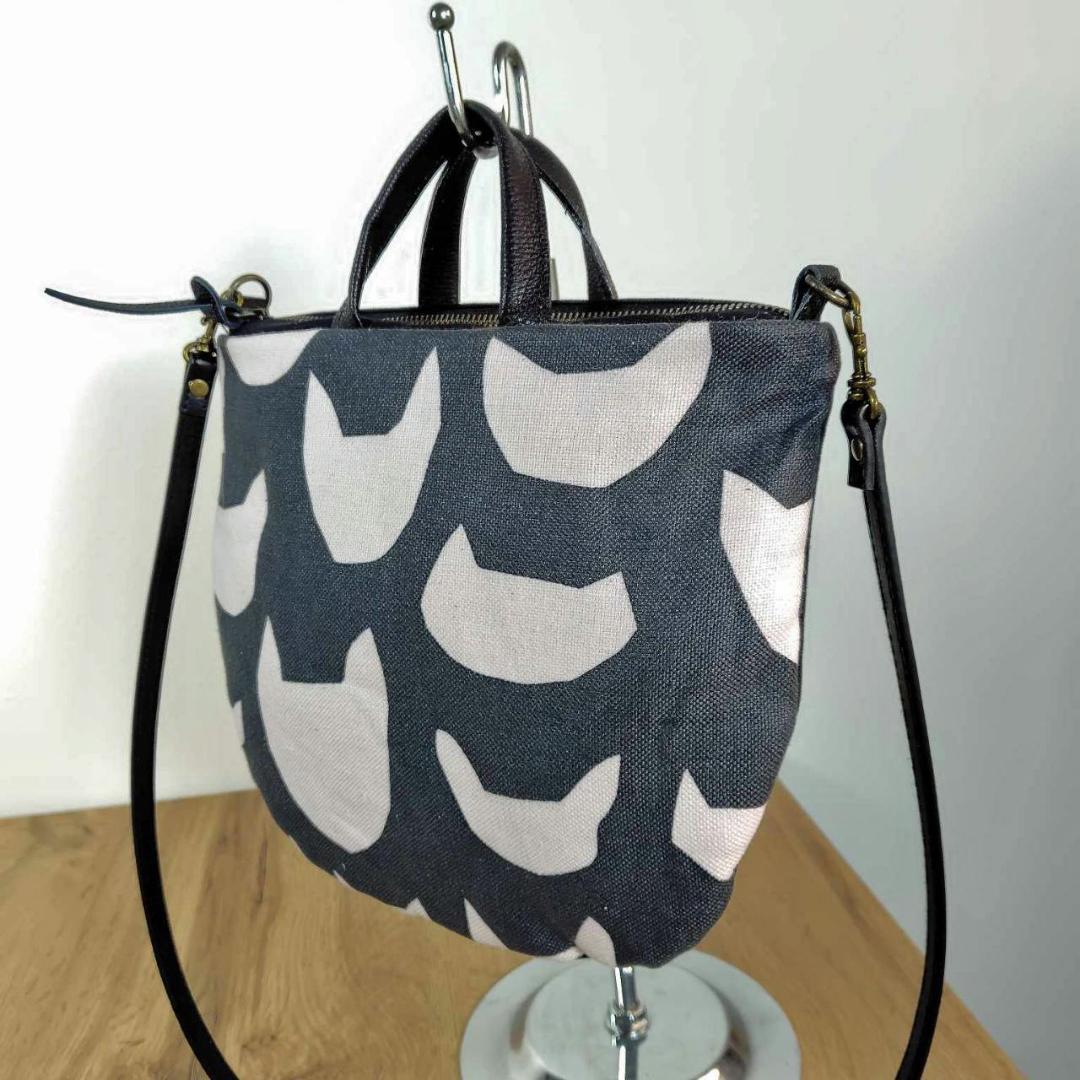 ミナペルホネン/anone anone　ピンク猫ちゃん/ロングミニラウンドショル