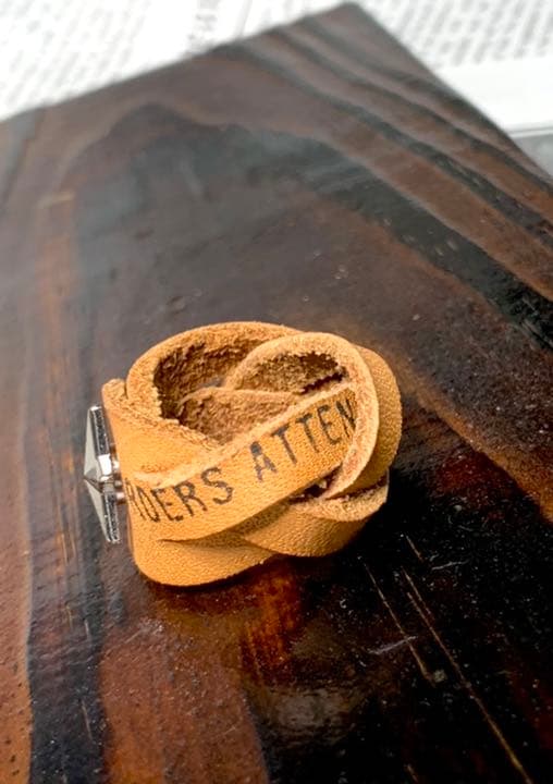 ＊展示品♪ハンドメイド♪ お試し価格♡B品 網込みレザーリング 7.5〜8号＊