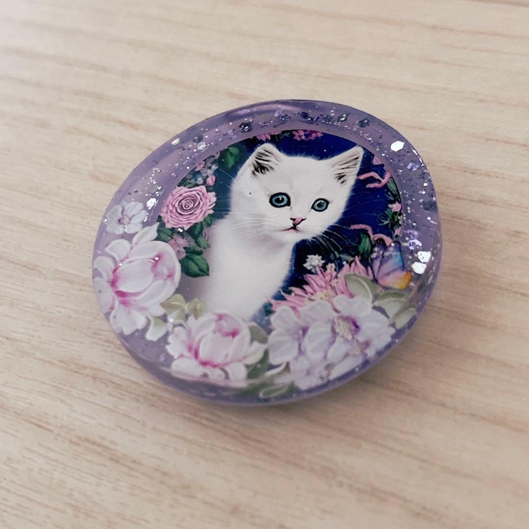 レジン ネコ ハンドメイド ヘアゴム ブローチ ♡⃛ ♡⃛