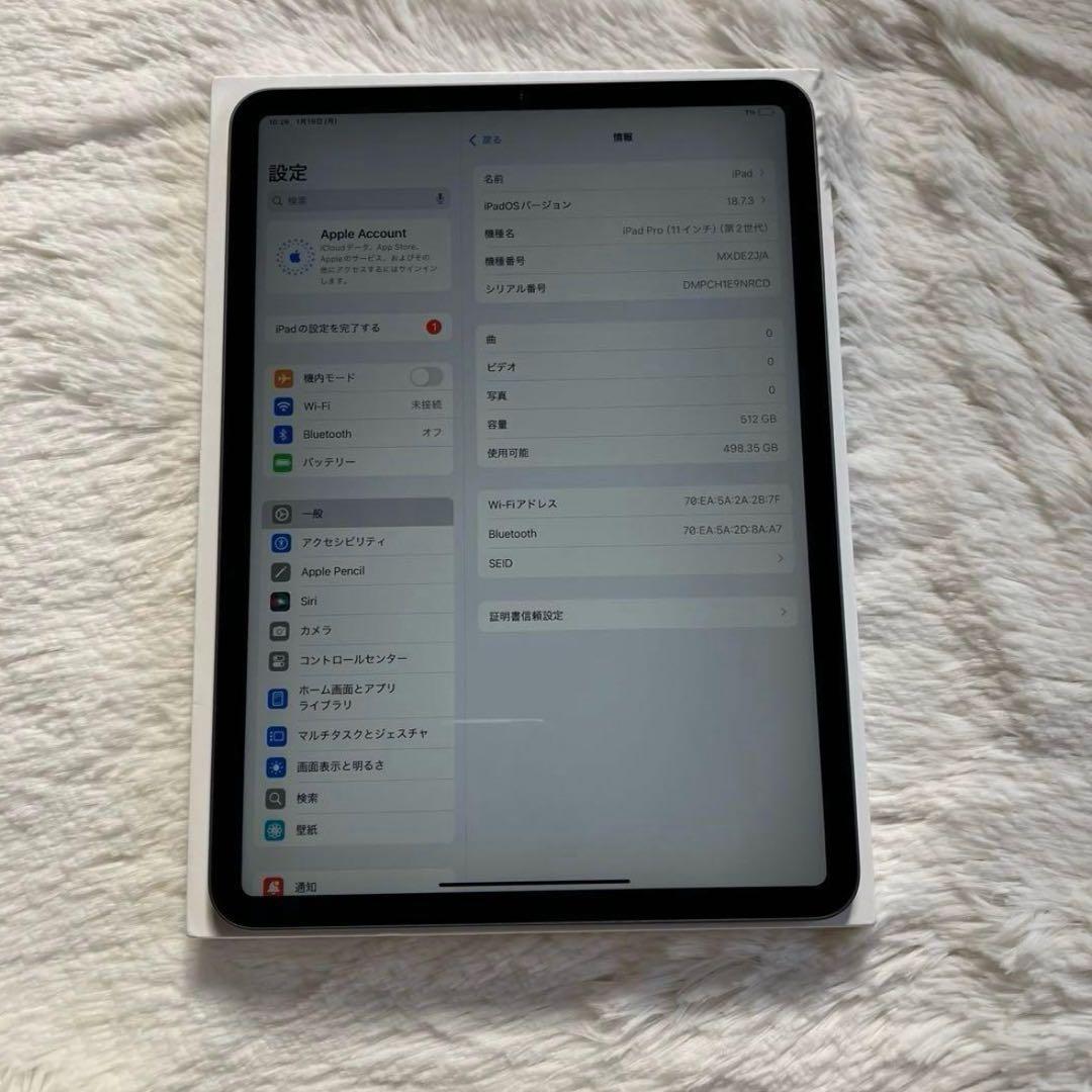 【2/30販売終了】iPad Pro 11インチ 第2世代 512GB 【発送】