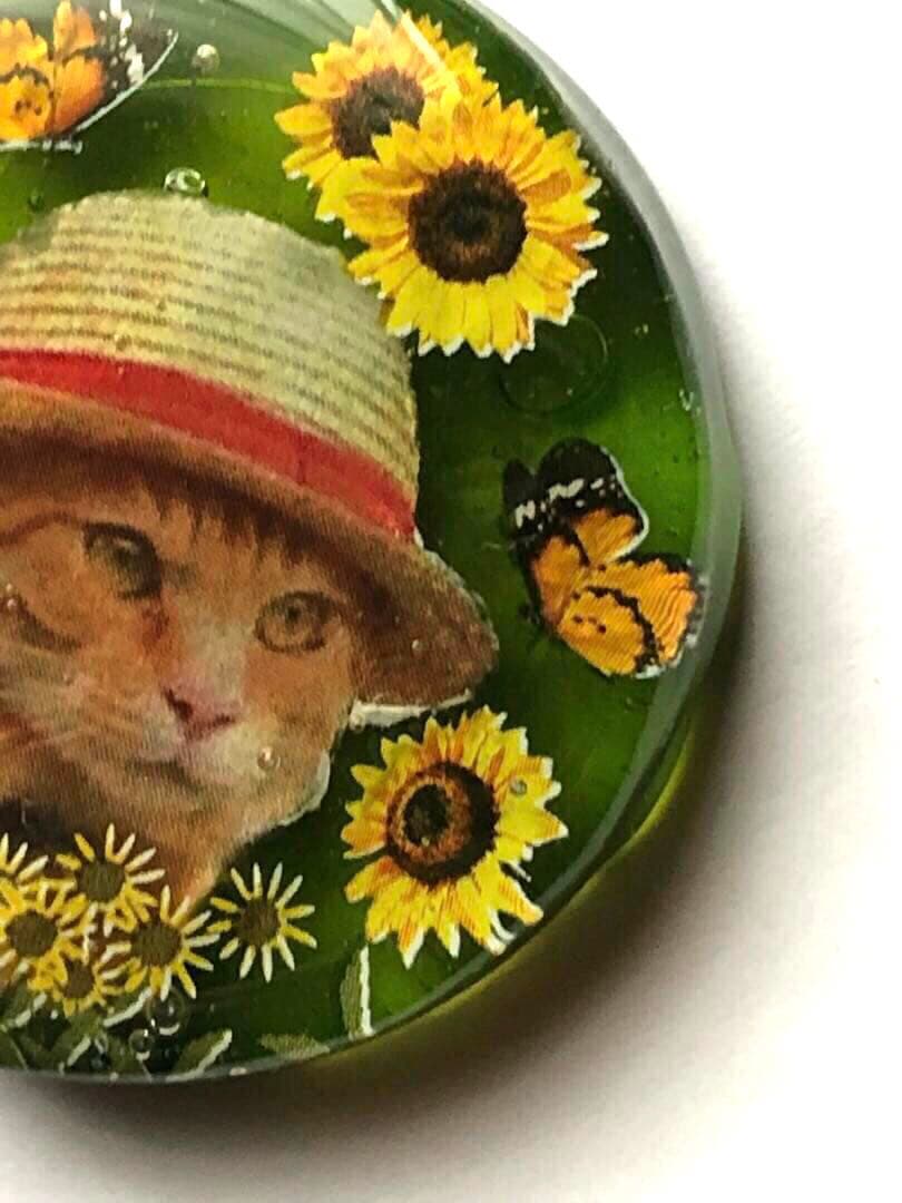 レジンヘアゴム　NO.348おすまし猫ちゃん