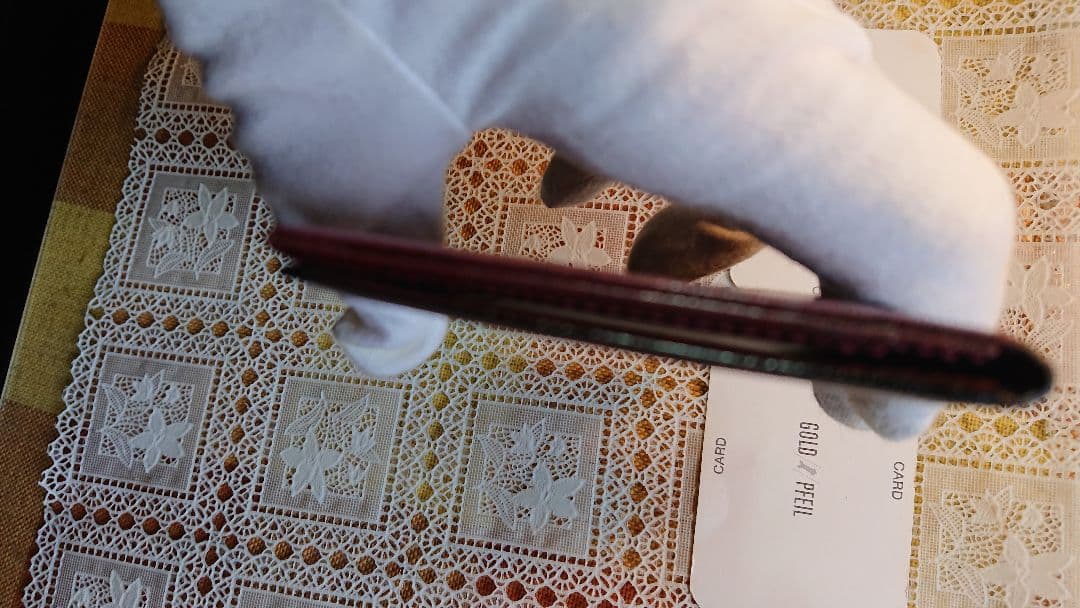 ゴールドファイルオックスフォードバーガンディ、パスケース、カードケース、定期入れ