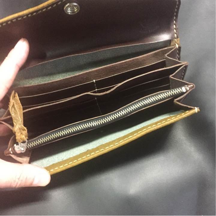 牛革ハンドメイド長財布