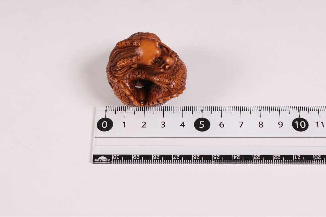 木製 提物 根付 龍 彫刻 木彫り【MB307】