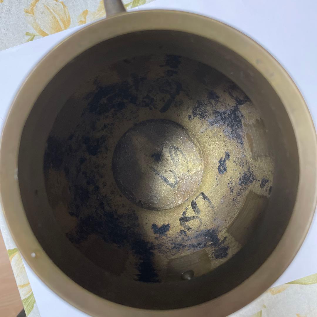 池坊　薄端花器　銅製　尺0 八角雷紋