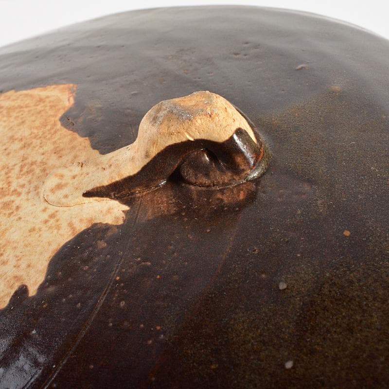 Tarou Kimoto　瀬戸黒加藤春鼎作菊文四方平鉢共箱C　R6658B