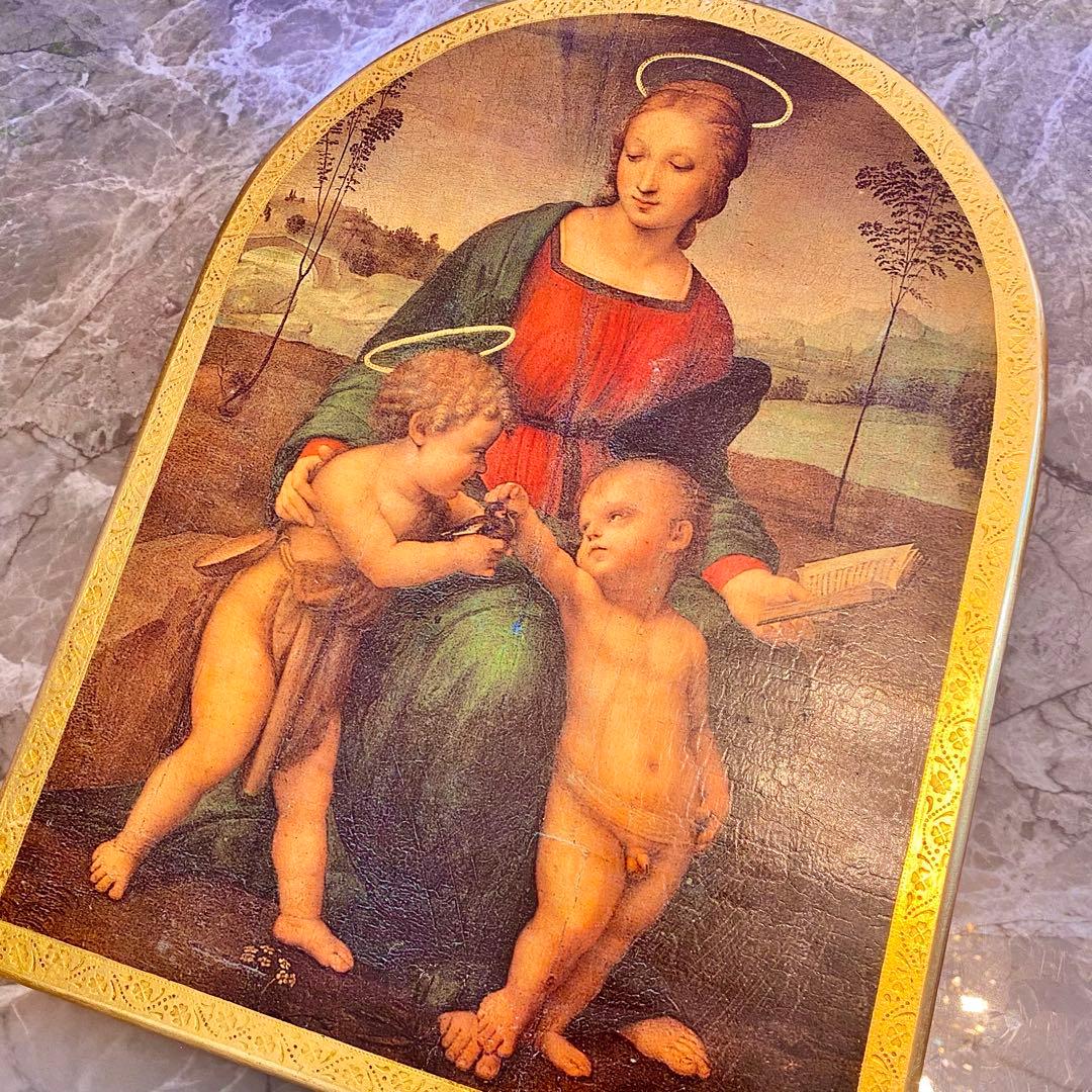 ルネサンス ラファエロ・サンティ ヒワの聖母 壁掛板絵 大判 絵画 イタリア製