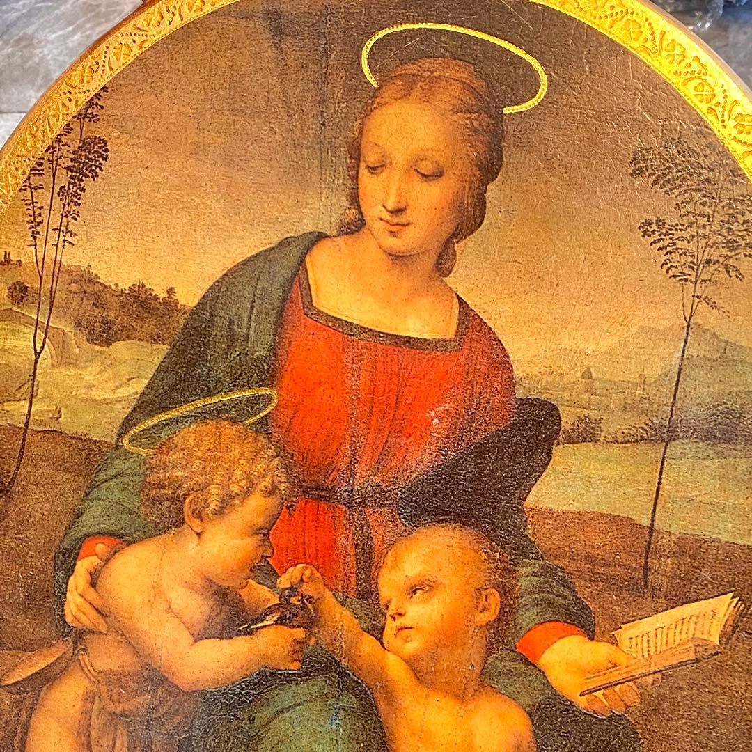ルネサンス ラファエロ・サンティ ヒワの聖母 壁掛板絵 大判 絵画 イタリア製