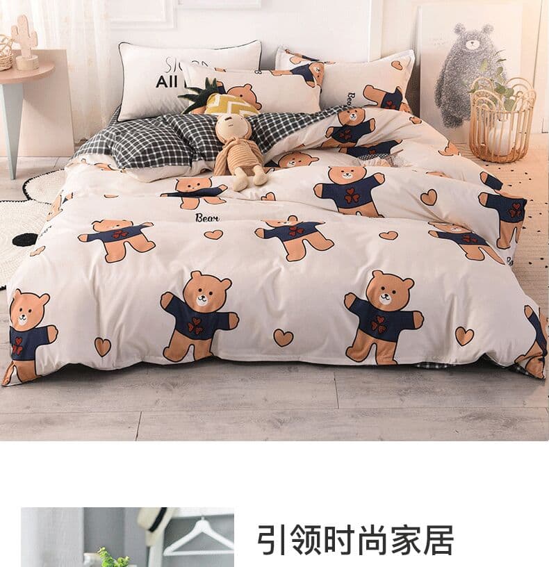 春と夏の4ピースのシンプルな寝具