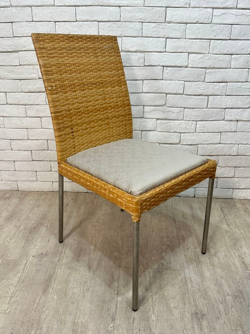 ③【東京23区配送無料】高級家具　アンティークラタン　椅子　チェア　ダイニング