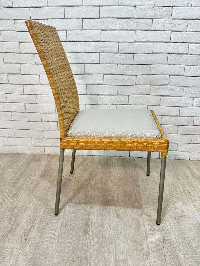 ③【東京23区配送無料】高級家具　アンティークラタン　椅子　チェア　ダイニング