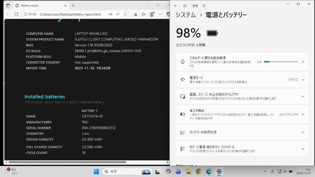 ホワイト 美品 富士通LIFEBOOK FMVA41D2W SSD メモリ8GB