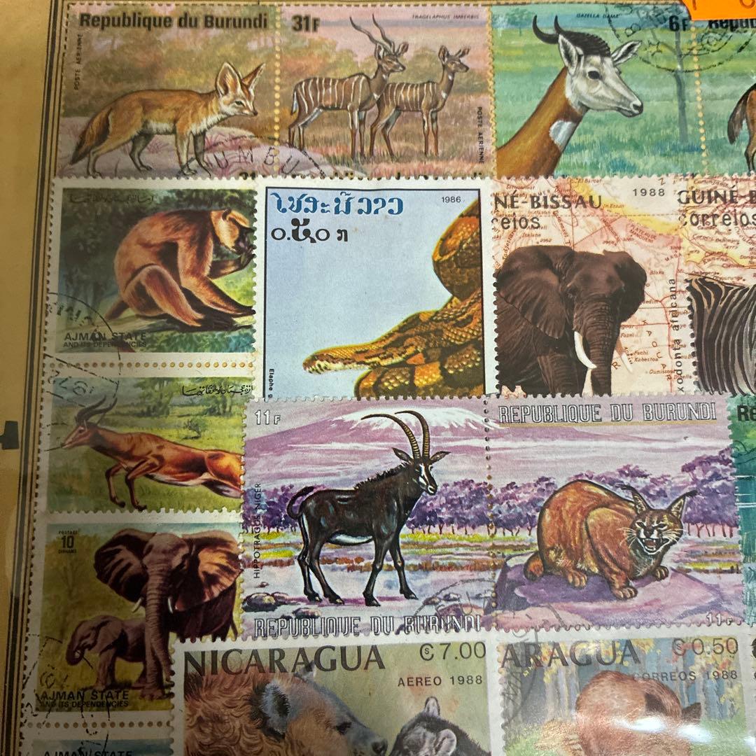 100 ANIMAUX 使用済み切手 コレクション