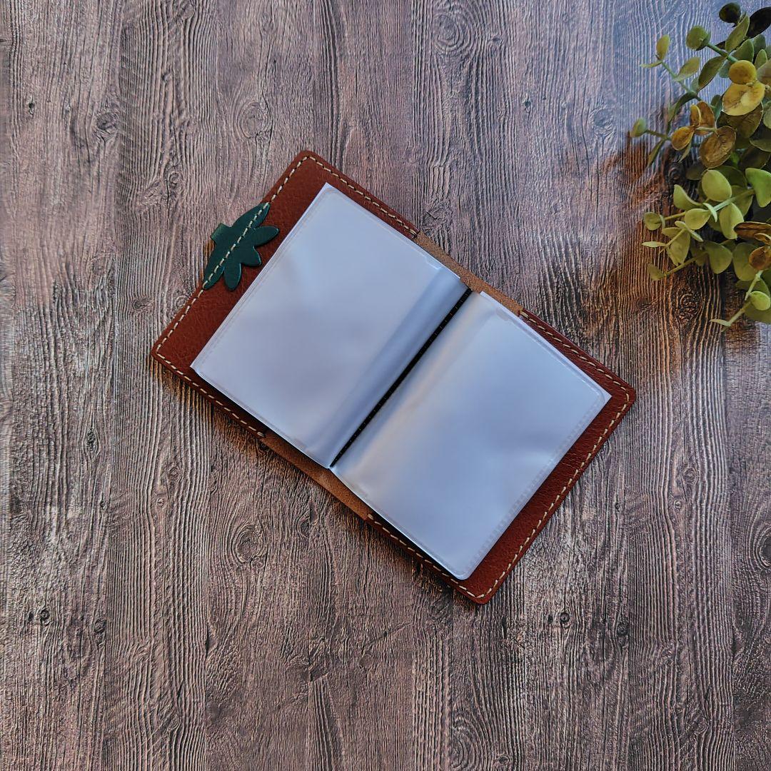 ハンドメイド 本革 カードホルダー カードケース バインダー チーズ 苺