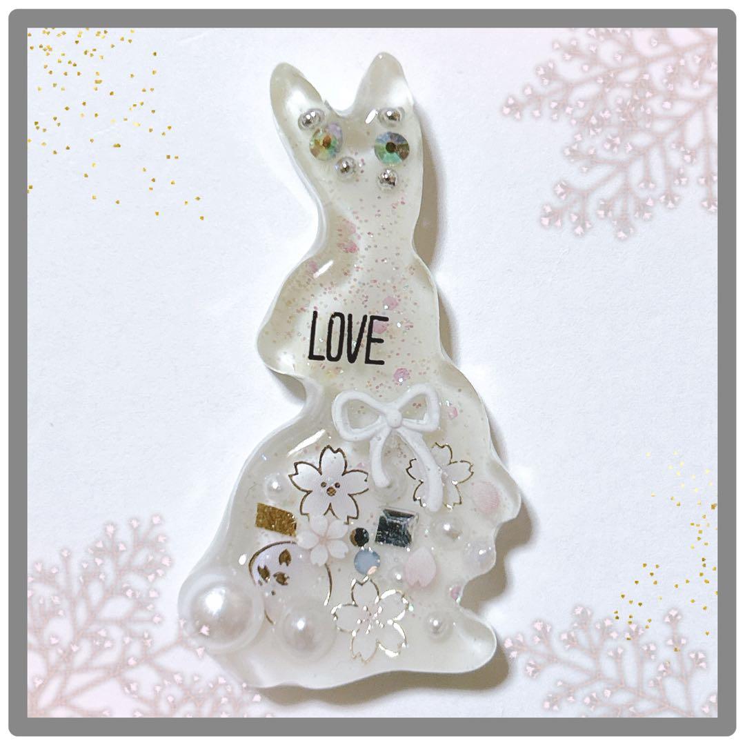 No 63＊大人可愛い清楚なうさぎのレジンヘアゴム＊٩(๑❛ᴗ❛๑)۶＊