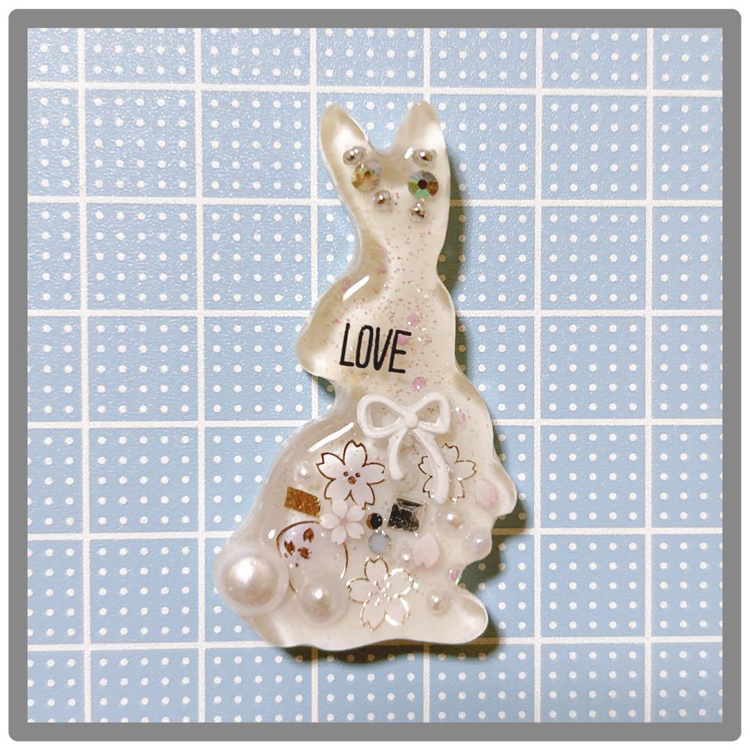 No 63＊大人可愛い清楚なうさぎのレジンヘアゴム＊٩(๑❛ᴗ❛๑)۶＊