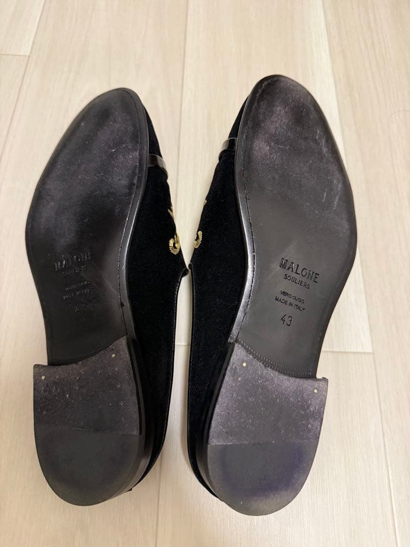 Malone Souliers 黒刺繍シューズ 43