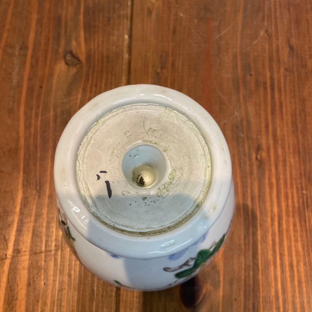 美品　古伊万里　染付の器　江戸時代　高杯　杯洗　蝶や植物の絵柄が鮮やかに描かれた