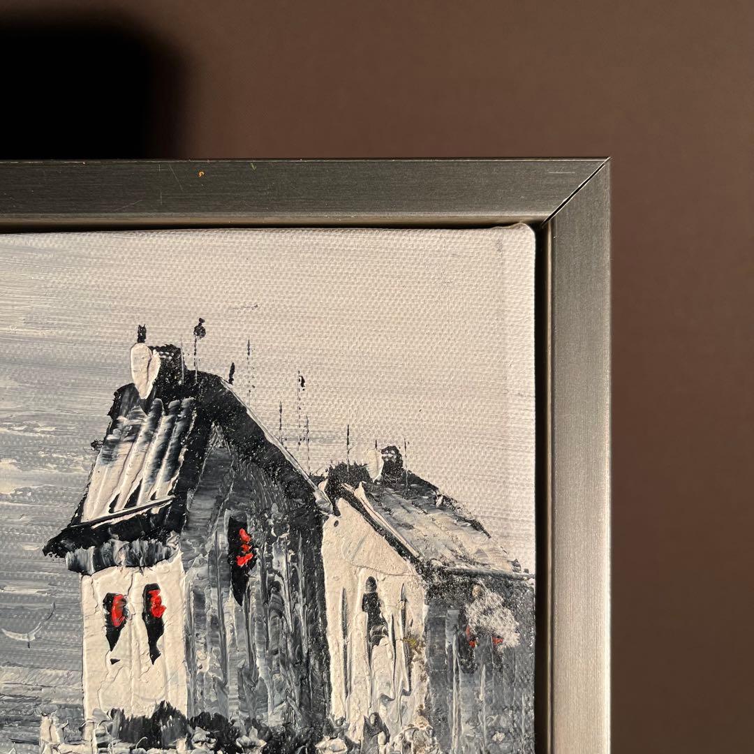 手書き油絵 ヨット 額付 絵画 インテリア 油彩画