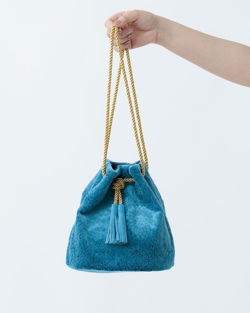 【ププラウック】金華山巾着＜紋ブルー＞