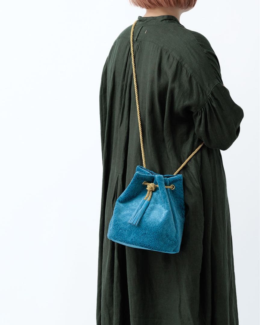 【ププラウック】金華山巾着＜紋ブルー＞