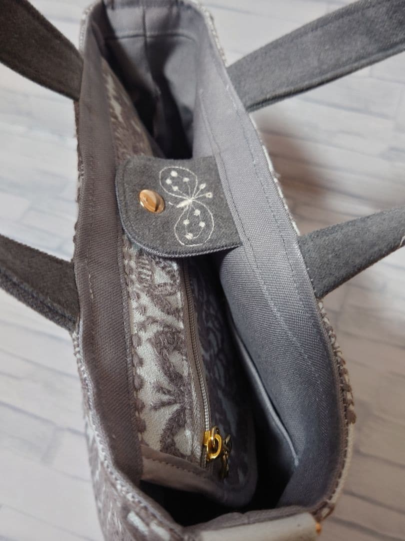 forest tile light blue ミナペルホネン トートバッグ