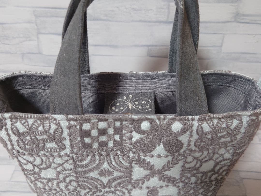 forest tile light blue ミナペルホネン トートバッグ