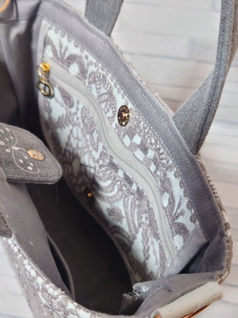 forest tile light blue ミナペルホネン トートバッグ