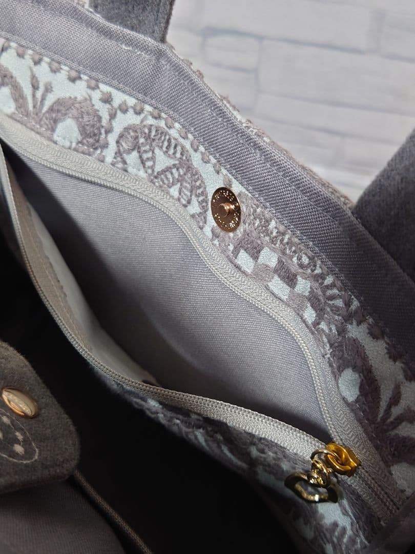 forest tile light blue ミナペルホネン トートバッグ