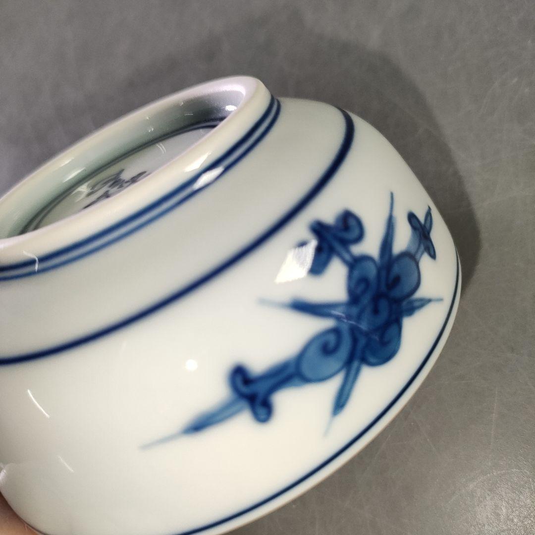 A1227-3/有田焼/華山萬右衛門窯/染付花鳥図刺身皿 大5客・小5客/