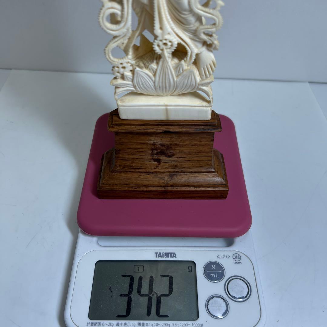 極上観音像　高さ約29.5㎝/342g 東Y8-0403①タルニオ
