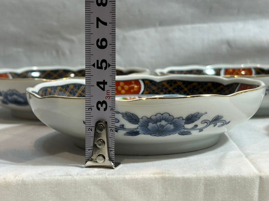 有田焼　第一陶器　染錦花鳥　銘々皿揃　5枚セット　古伊万里　金彩　和食器　赤絵