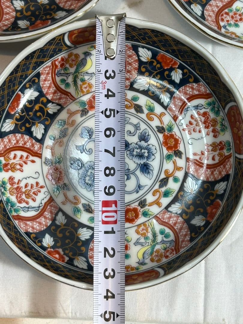 有田焼　第一陶器　染錦花鳥　銘々皿揃　5枚セット　古伊万里　金彩　和食器　赤絵