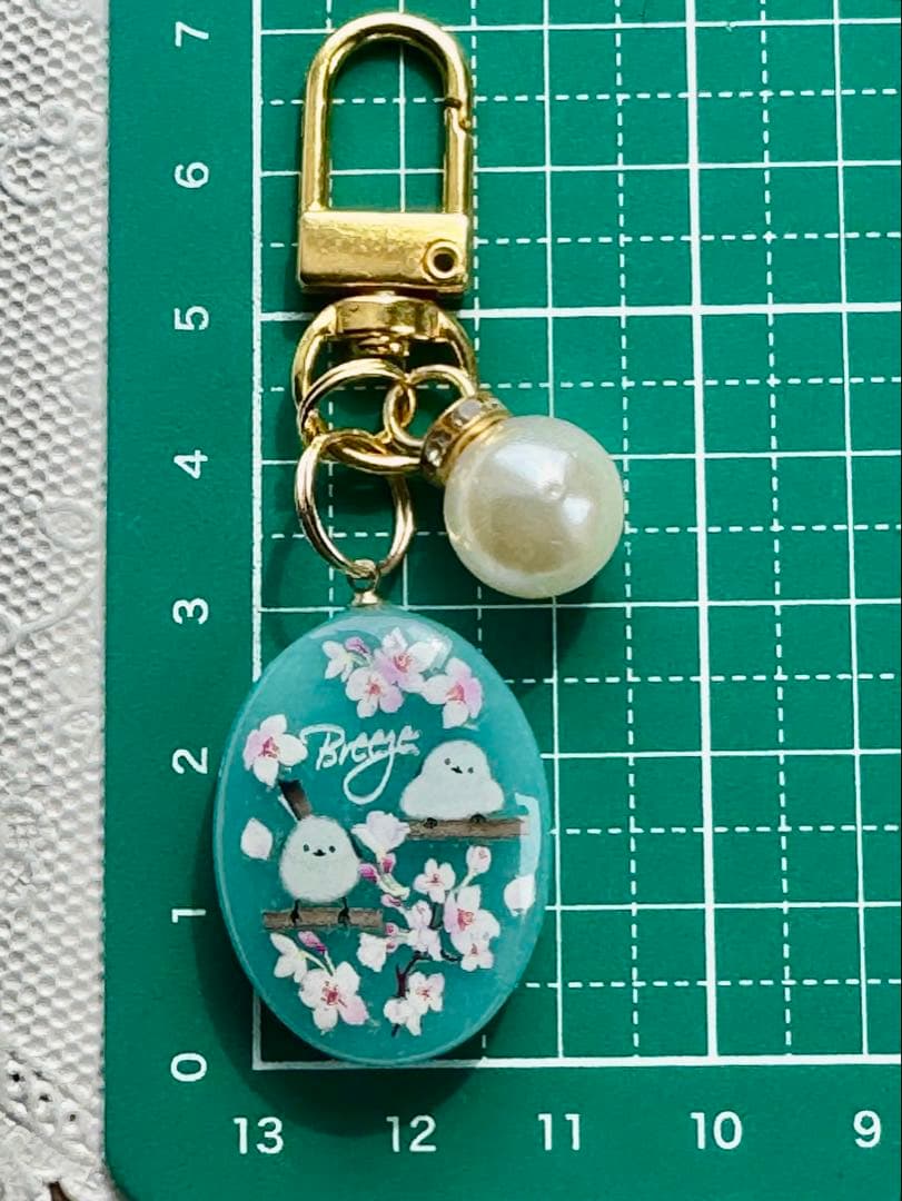 シマエナガ　チャーム　〜さくらターコイズ色　13