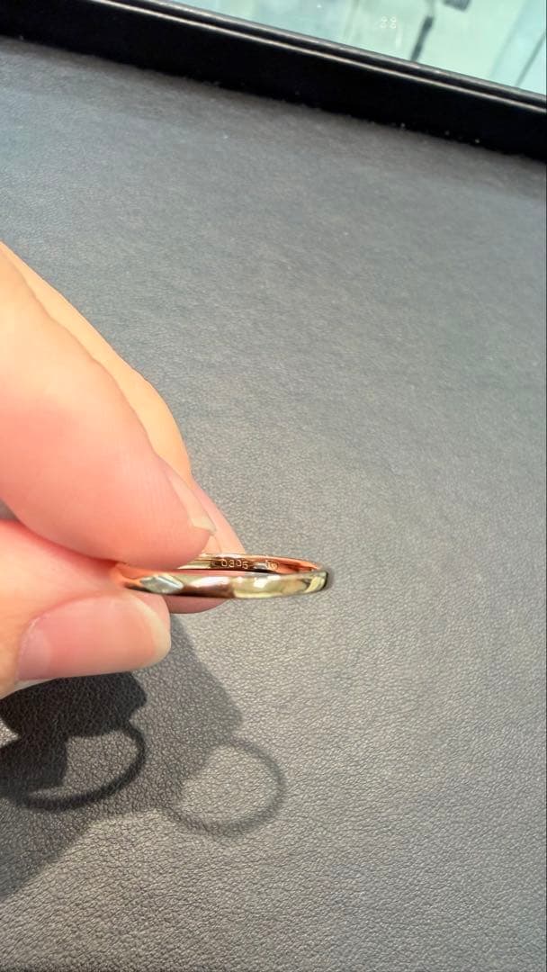 0.3カラット　18金ピンクゴールド素材指輪　ダイヤモンドが透明感あり　11号