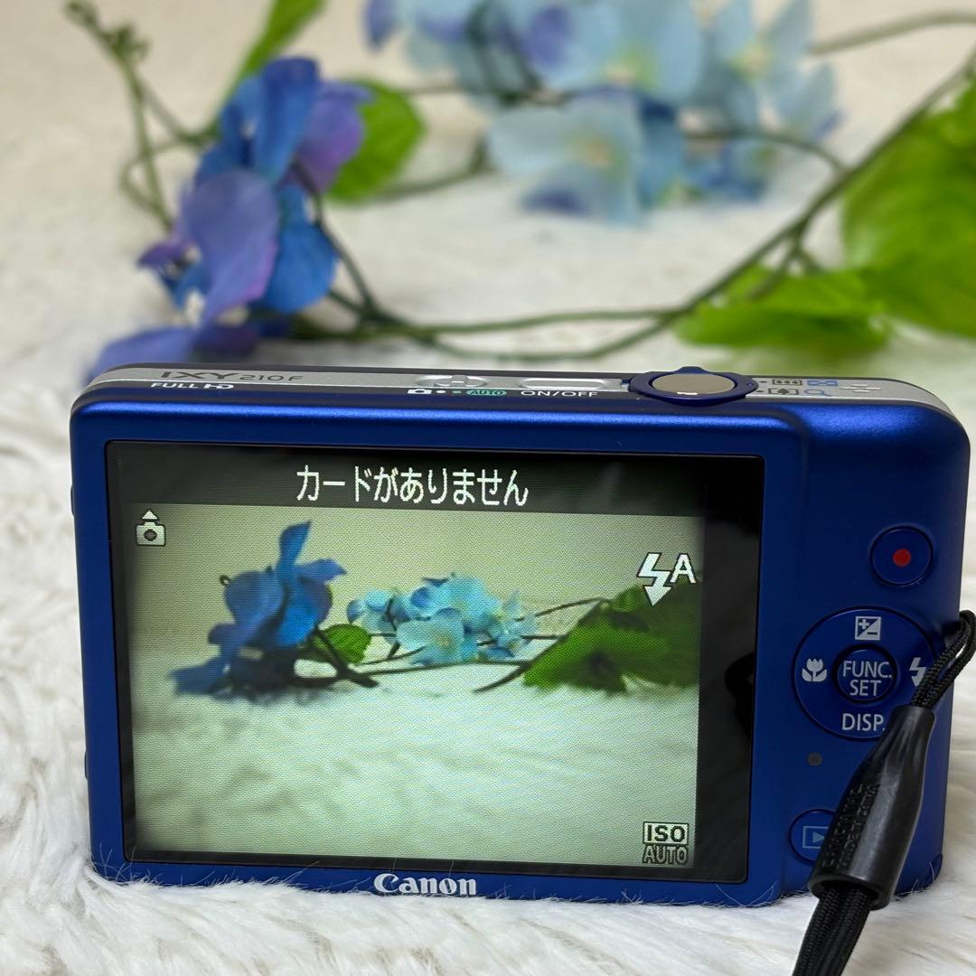 美品　Canon カメラ　IXY 210F PC1588 青　コンデジ　動作品