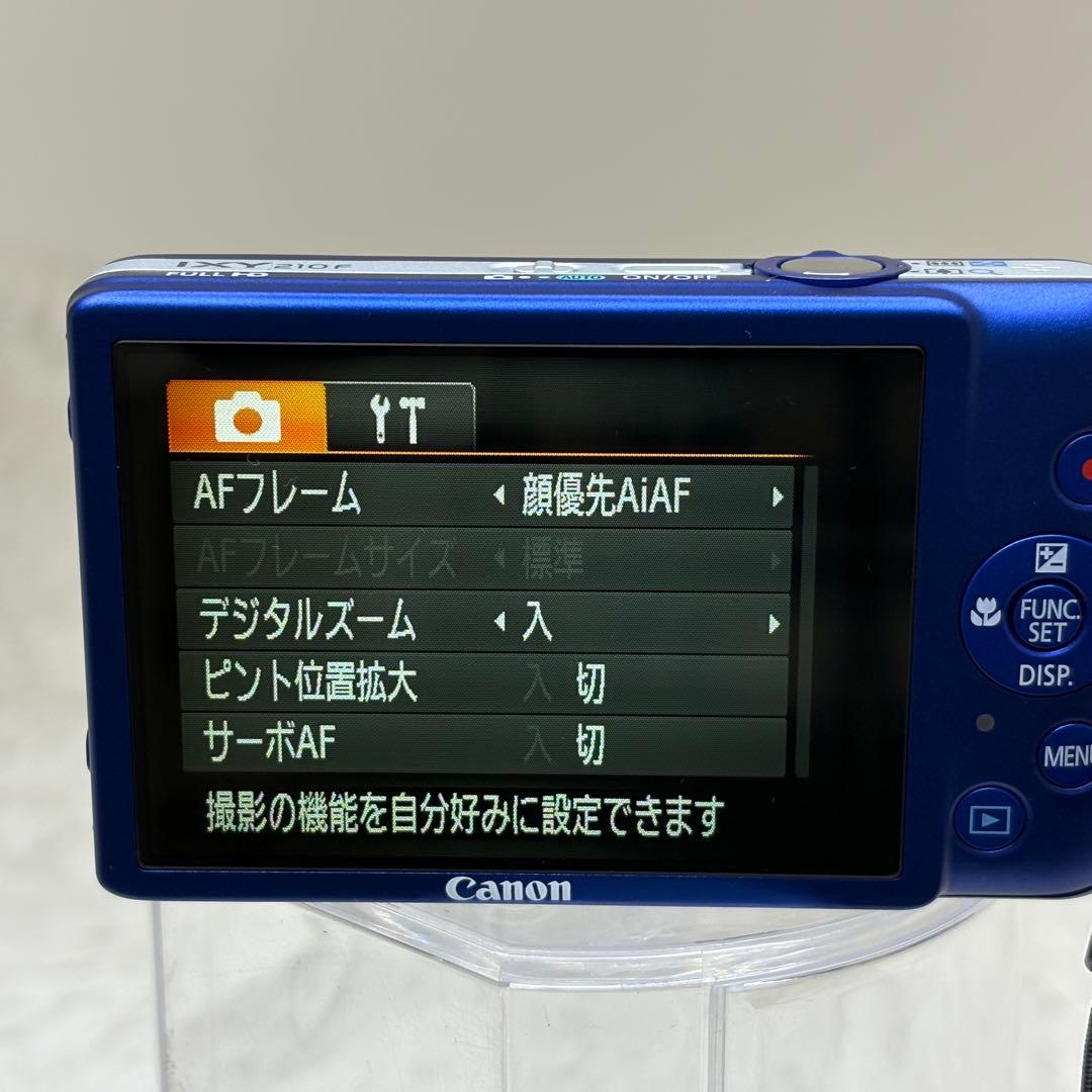 美品　Canon カメラ　IXY 210F PC1588 青　コンデジ　動作品