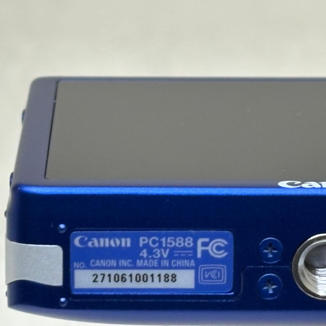 美品　Canon カメラ　IXY 210F PC1588 青　コンデジ　動作品