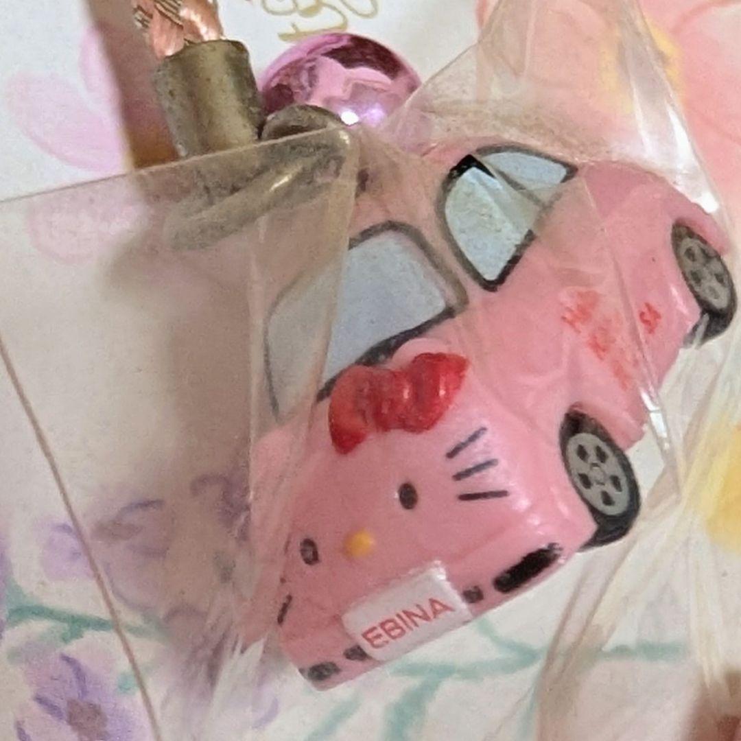 【特希少】ハローキティ　ご当地キティ　根付け　海老名　車ピンク