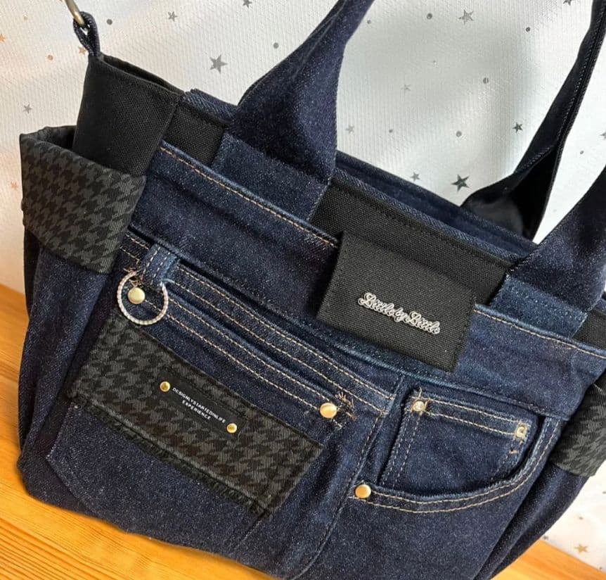 デニムリメイクバッグ（L）No.894☆ハンドバッグ　マザーズバッグ