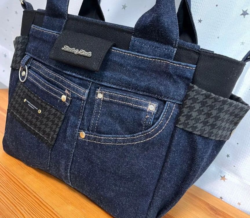 デニムリメイクバッグ（L）No.894☆ハンドバッグ　マザーズバッグ