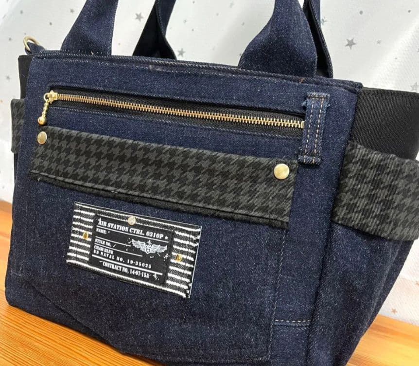 デニムリメイクバッグ（L）No.894☆ハンドバッグ　マザーズバッグ