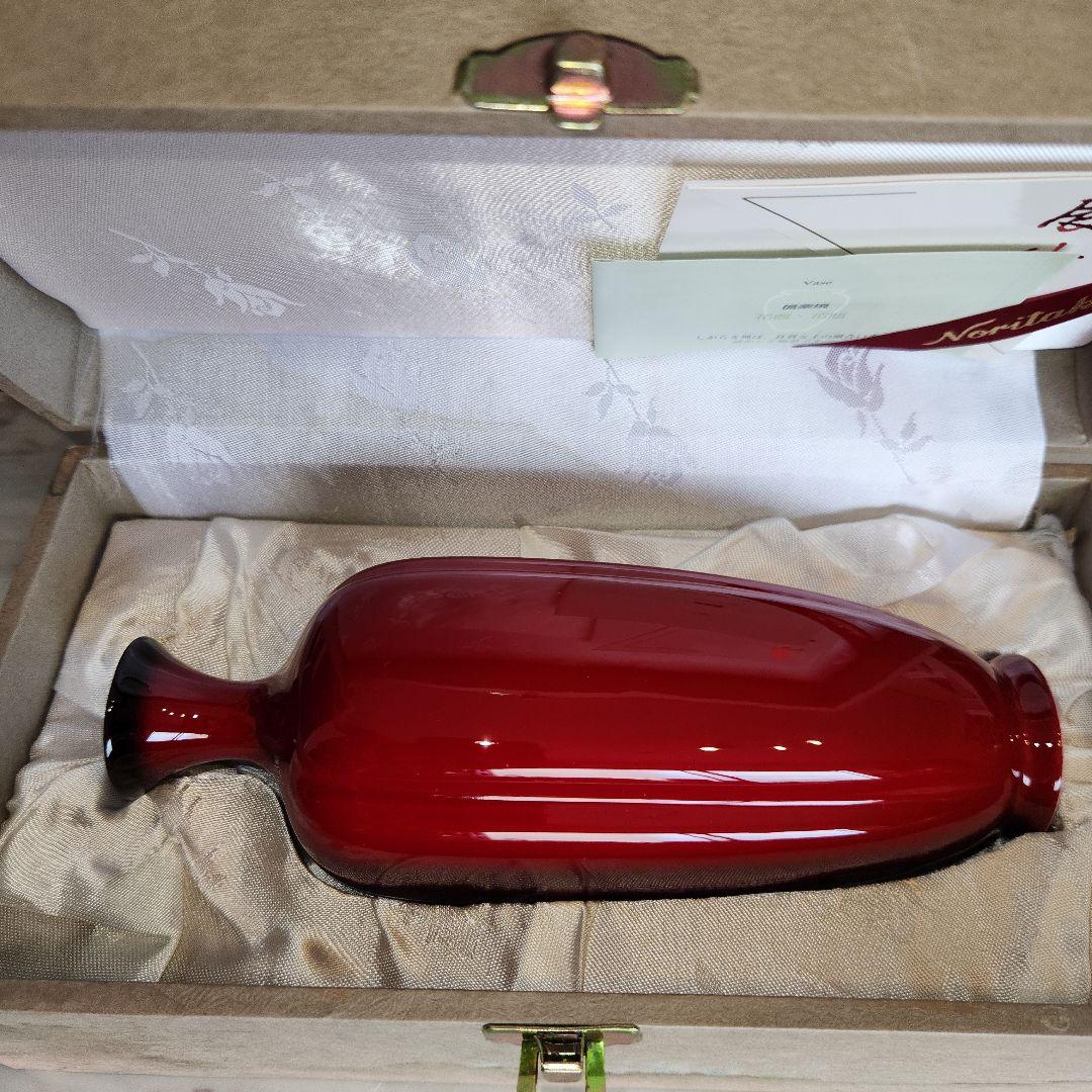 ノリタケスタジオコレクション　花瓶　辰砂　花生